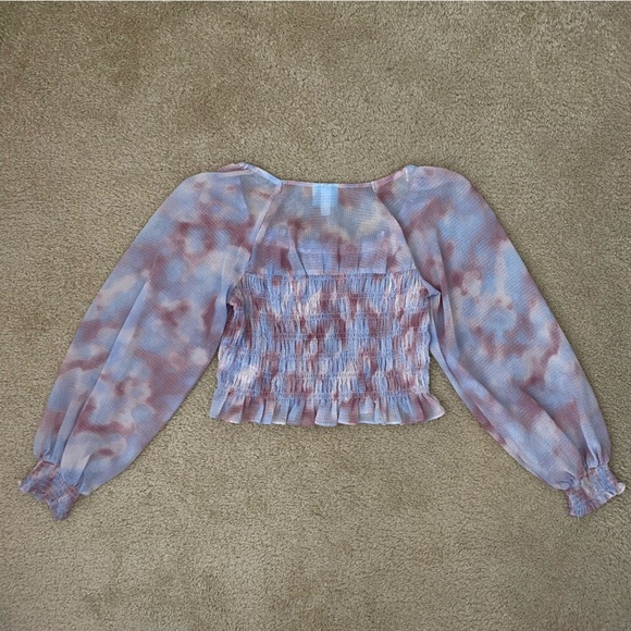 Target Future Collective Medium Blue Purple Dye Blouse - Picture 3 of 6